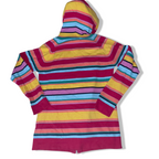 Multi stripe y2k full zip up medium hoodie