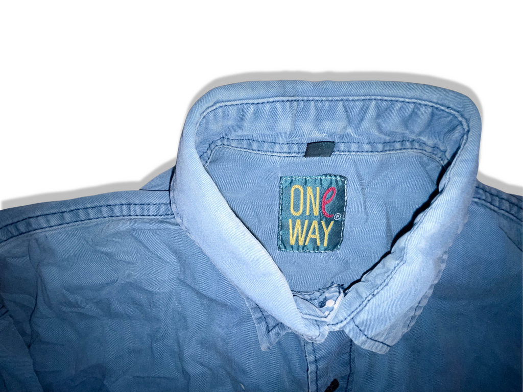 Vintage One way green denim long sleeve regular fit medium shirt