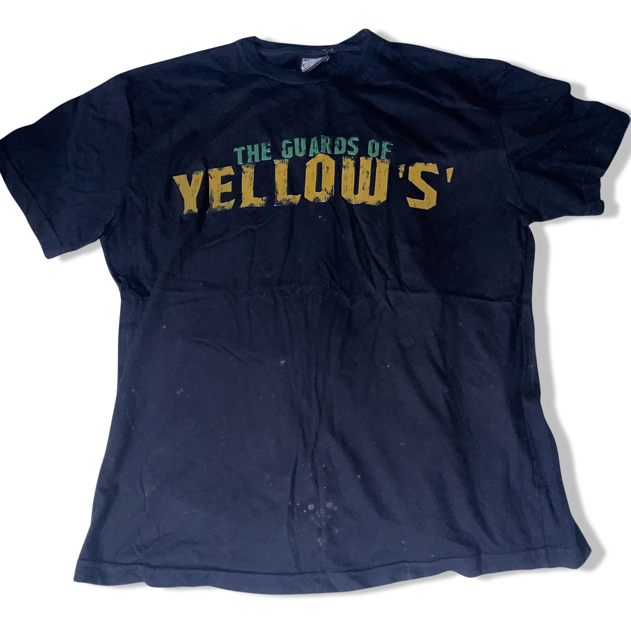 Vintage Black Hardcore division clothes 2015 the guards of yellow graphics tees XL
