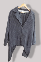Vintage press fanentic womens satin polyester black stripped medium top and trouser