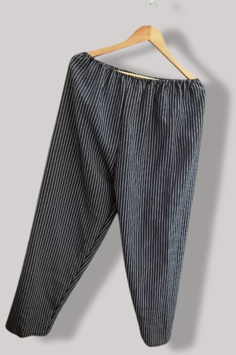 Vintage press fanentic womens satin polyester black stripped medium top and trouser