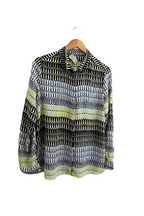Vintage Paul Costelloe living studio geometric pattern multi large womens shirt