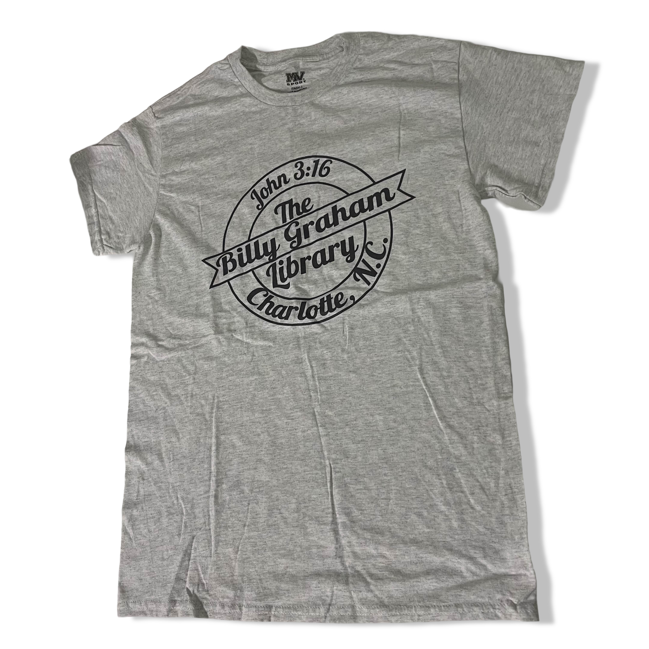 Vintage MV sport The Billy Graham Library graphics mens grey tees in S
