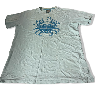Vintage Blue Areai Branca graphics mens medium tees