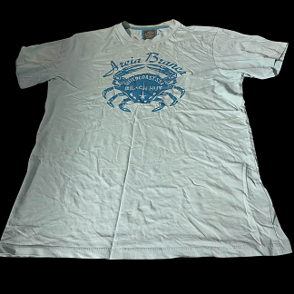 Vintage Blue Areai Branca graphics mens medium tees