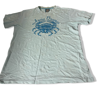Vintage Blue Areai Branca graphics mens medium tees