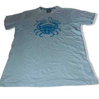 Vintage Blue Areai Branca graphics mens medium tees