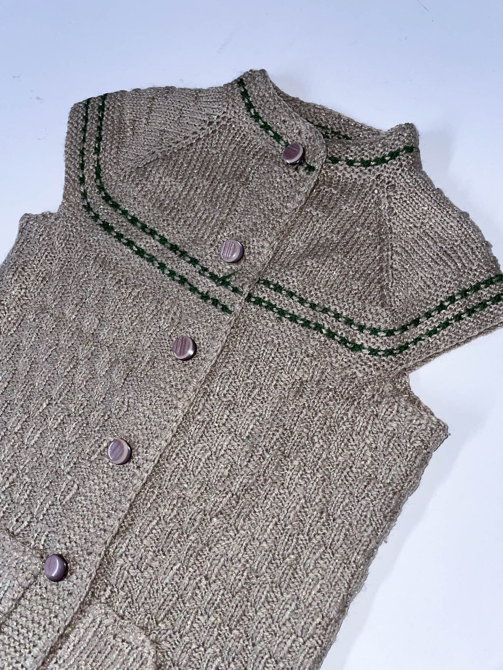 Vintage womens 7 button knitwear brown small vest