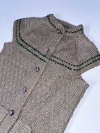 Vintage womens 7 button knitwear brown small vest