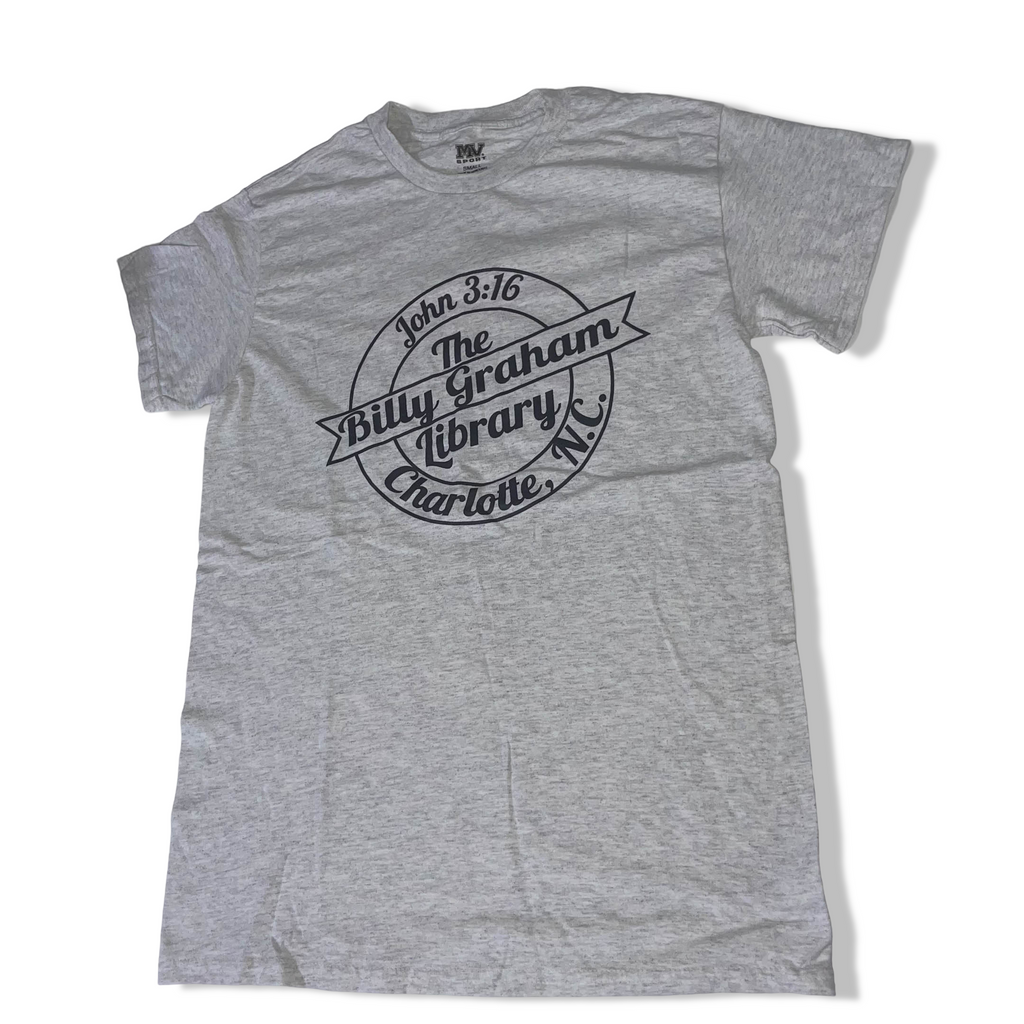 Vintage MV sport The Billy Graham Library graphics mens grey tees in S