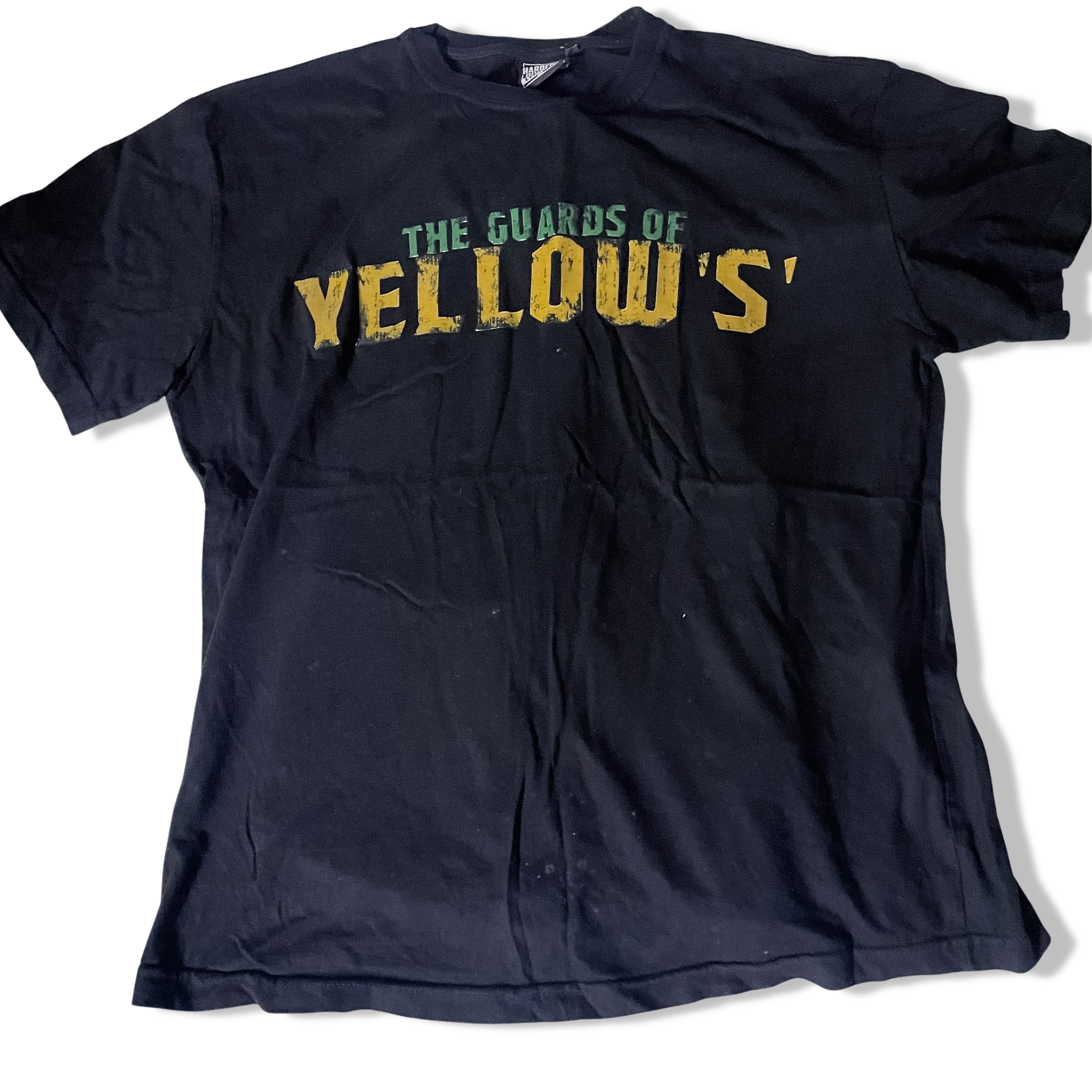 Vintage Black Hardcore division clothes 2015 the guards of yellow graphics tees XL