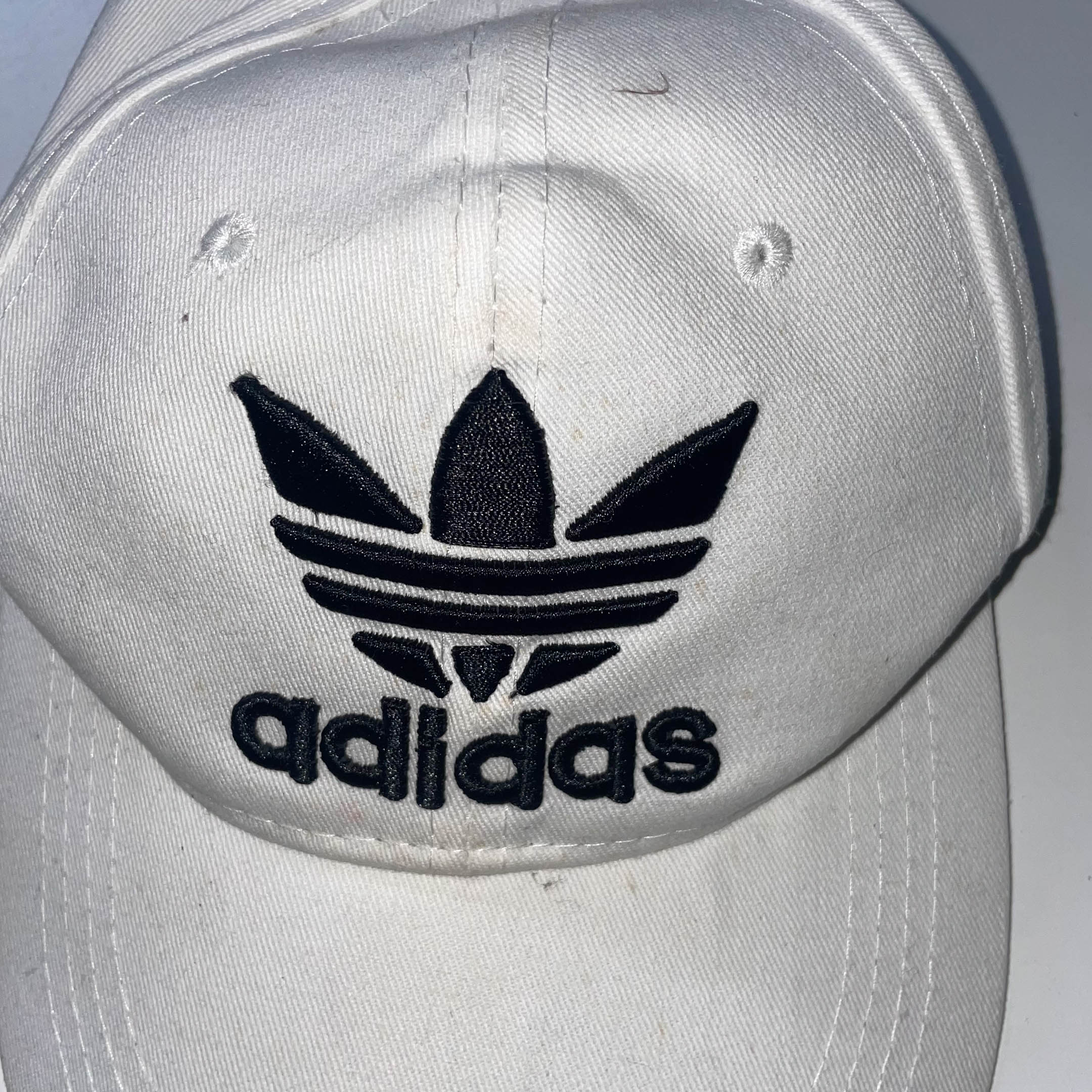 Vintage white adidas 90's strapback cap