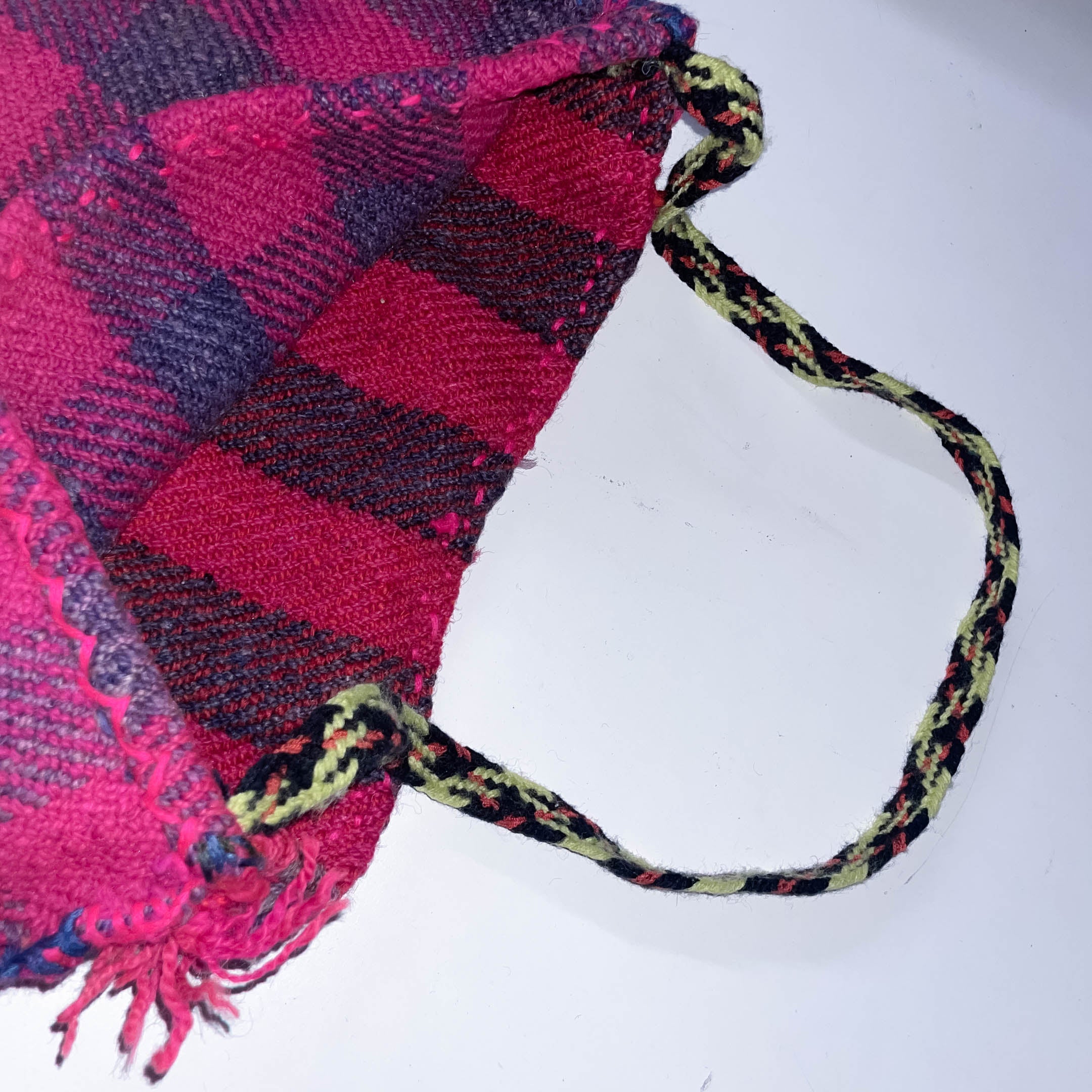 Vintage Red checkered heavy thick hand made bag