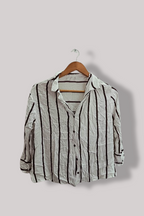 Vintage white stripped womens shirt XS
