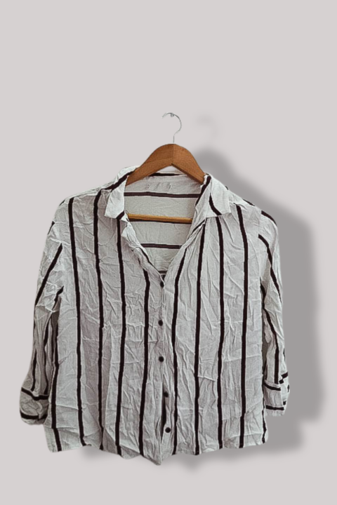 Vintage white stripped womens shirt XS