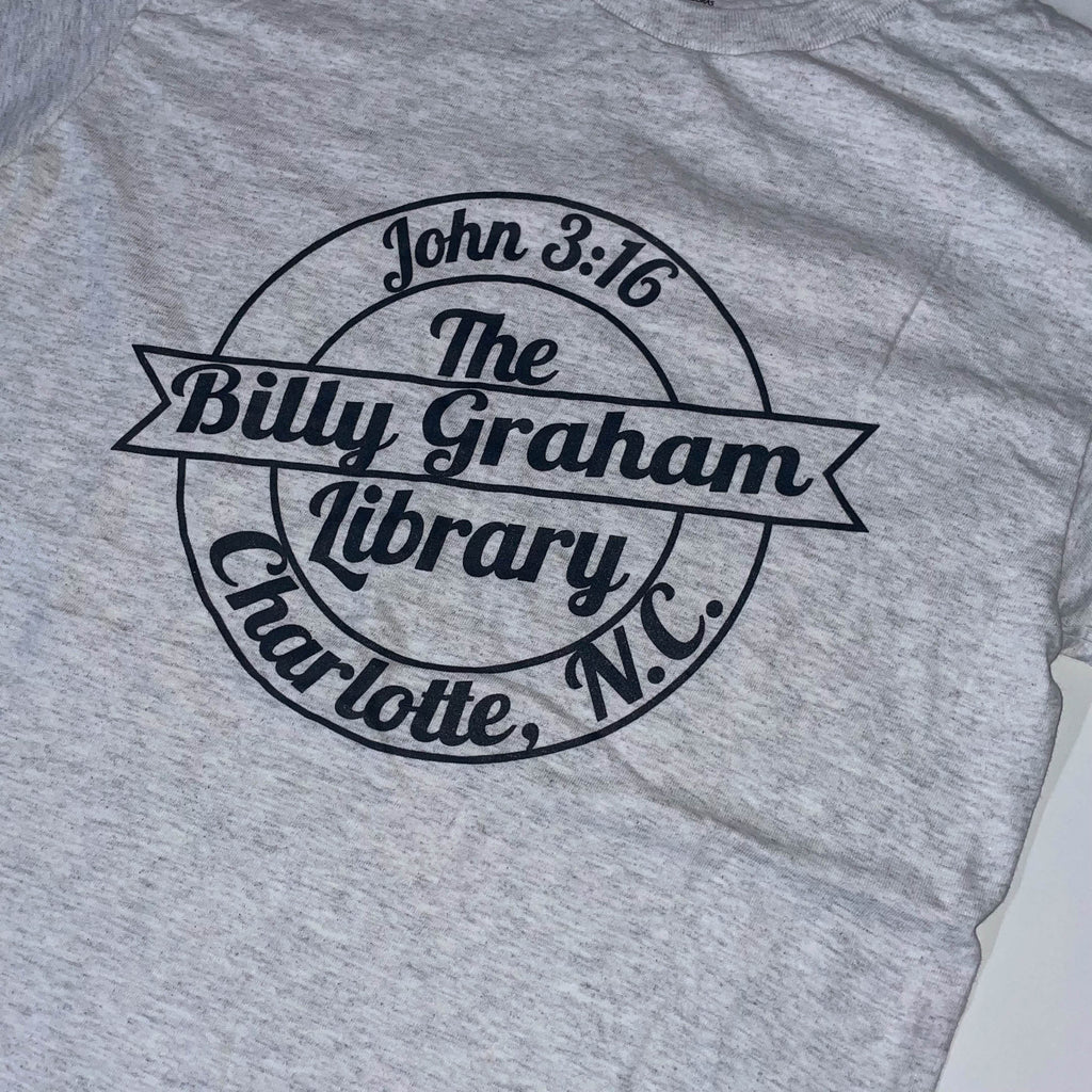 Vintage MV sport The Billy Graham Library graphics mens grey tees in S
