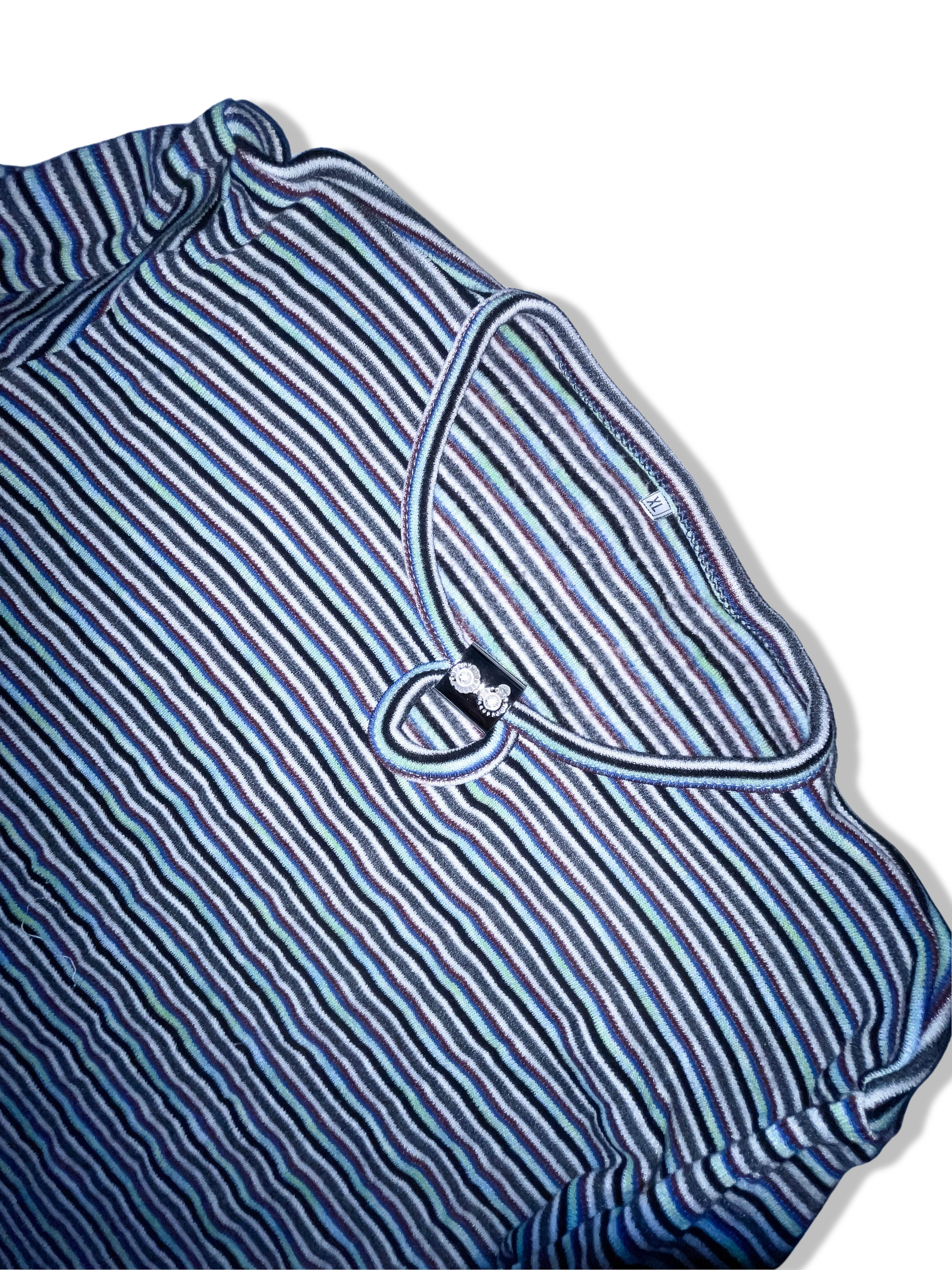 Vintage y2k womens long sleeve multi stripe Tshirt XL