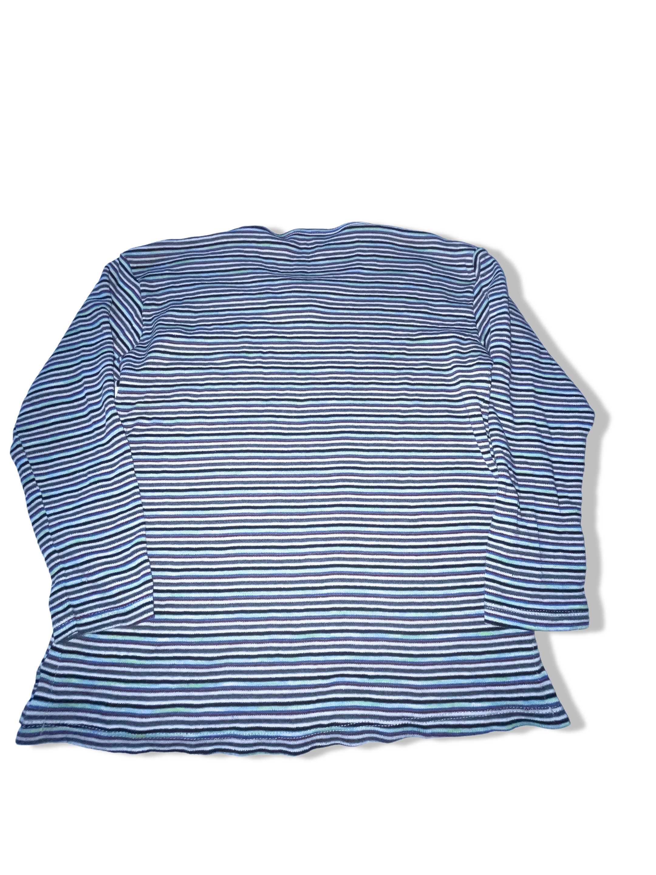 Vintage y2k womens long sleeve multi stripe Tshirt XL