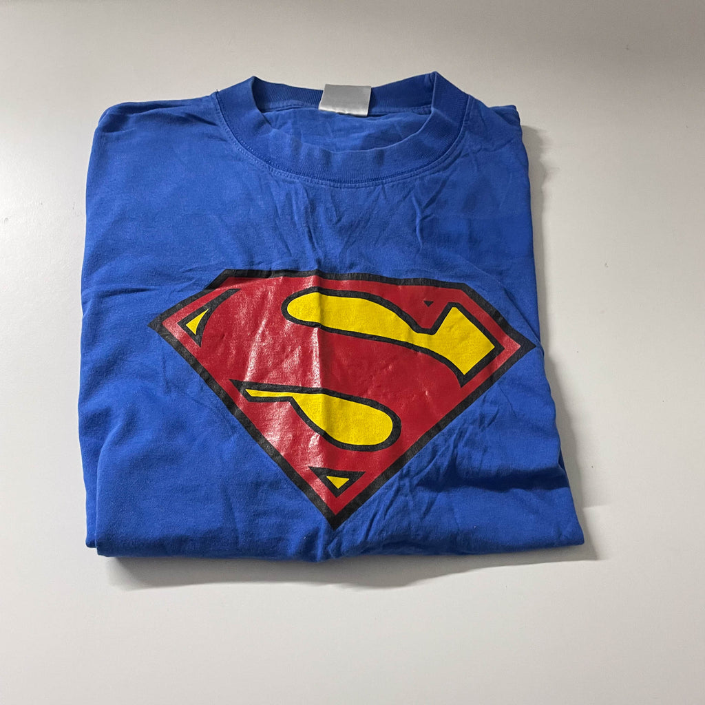 Vintage mens DC Comics Superman logo classic blue tees XL