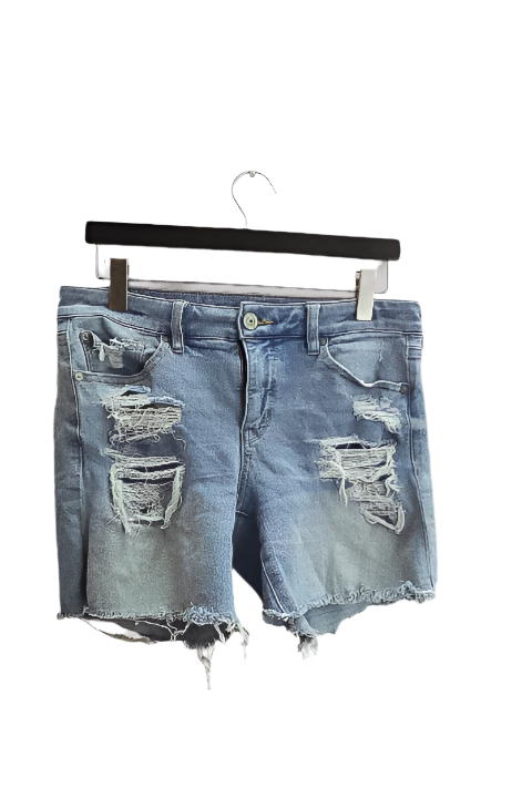 Vintage womens American eagle ripped denim blue bum short size 10