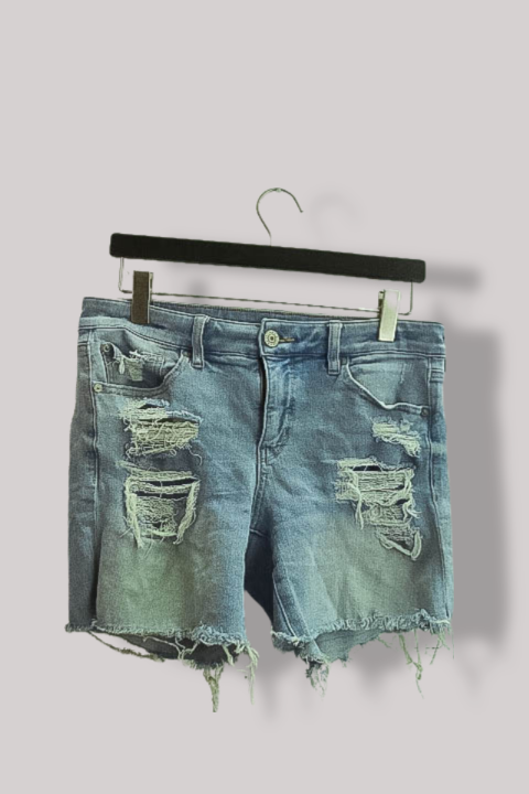 Vintage womens American eagle ripped denim blue bum short size 10