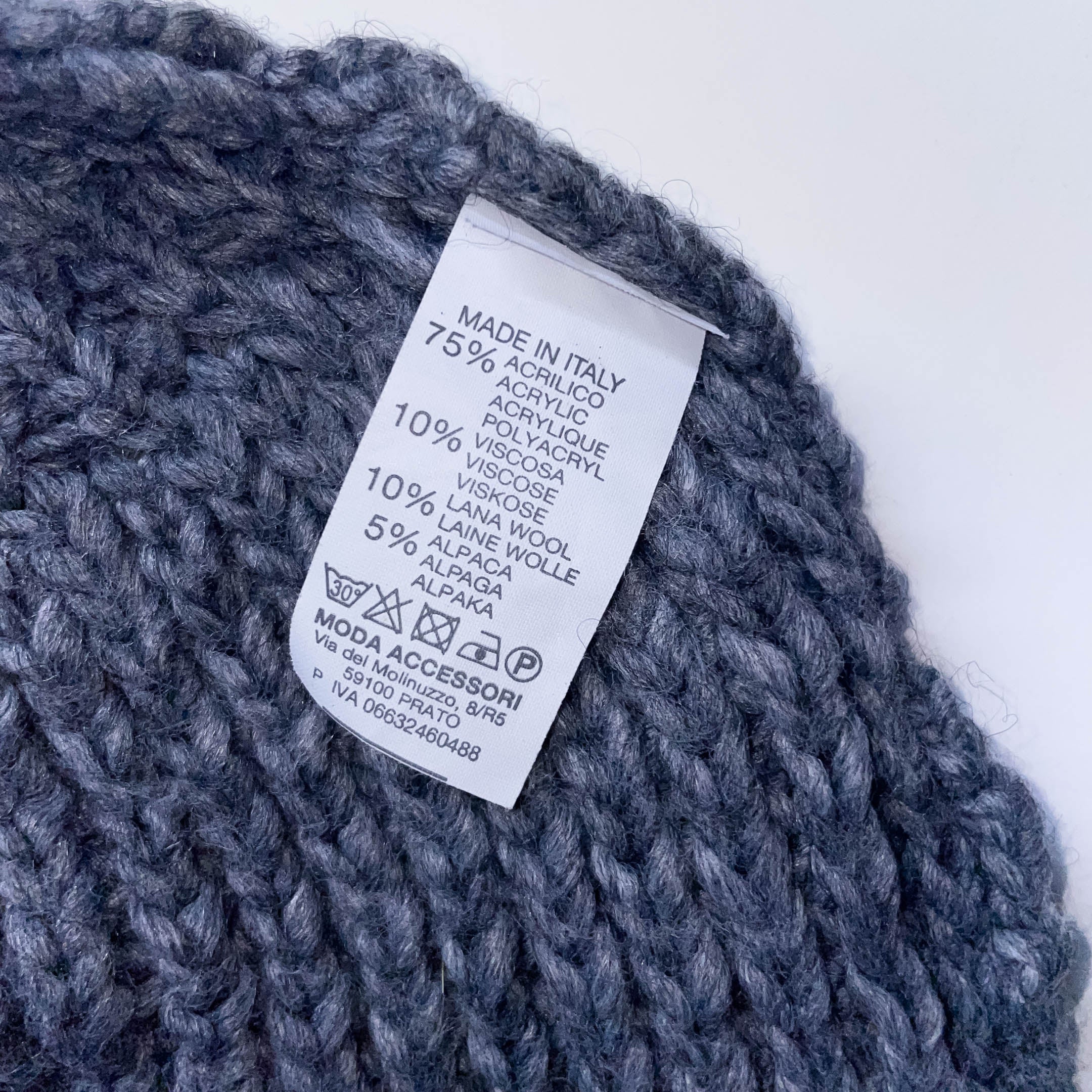 Vintage Handmade grey beanie cap