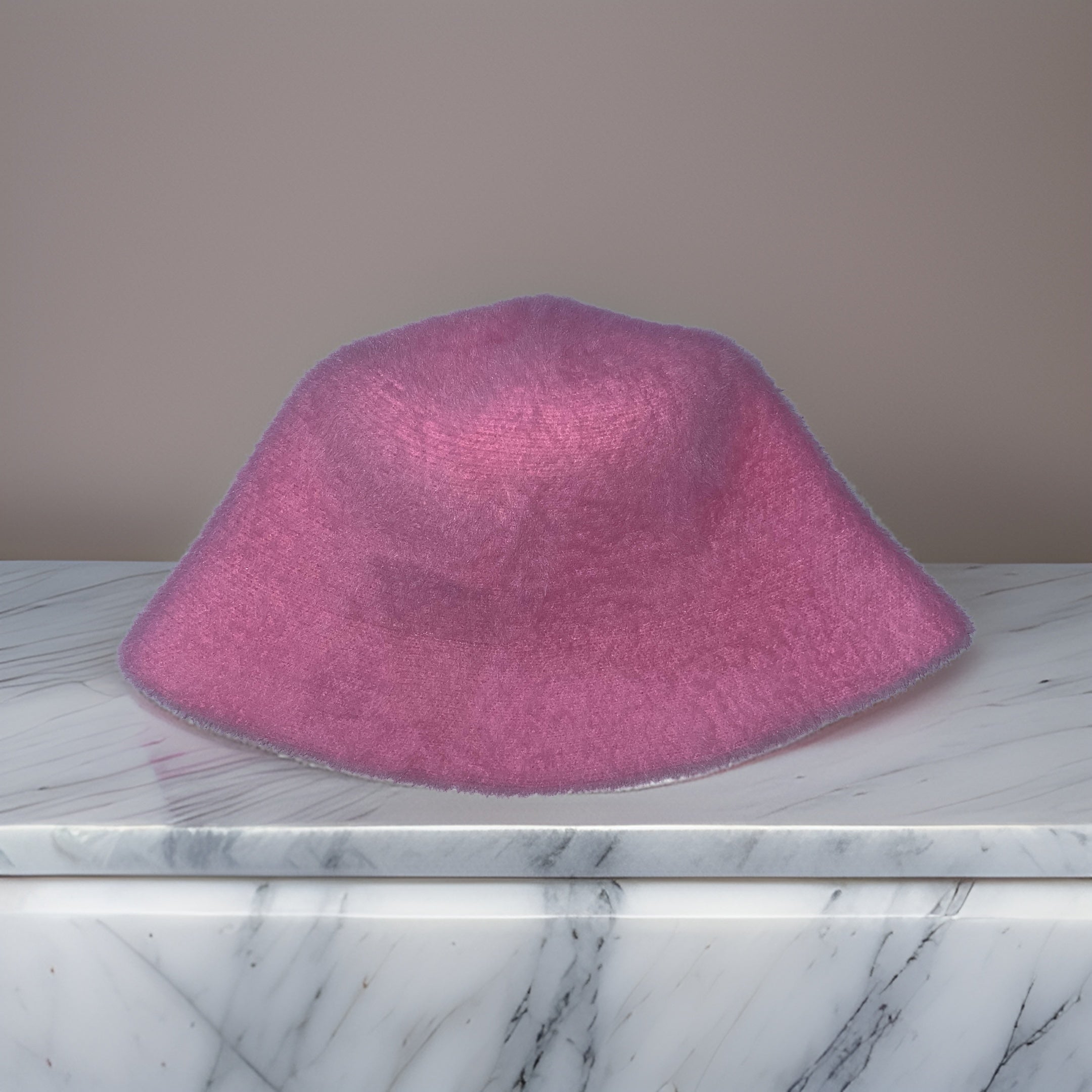 Vintage womens wool pink bucket hat