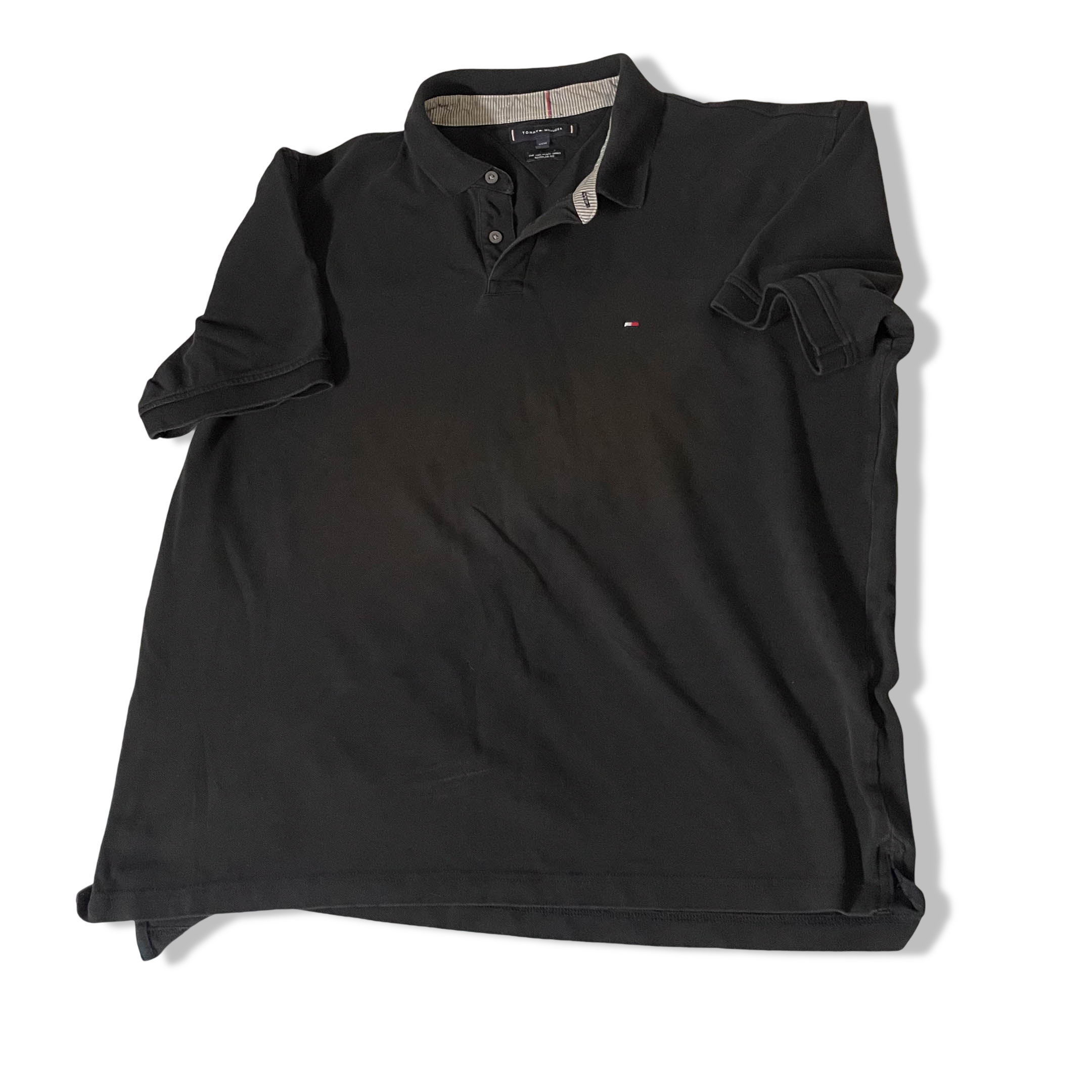 Vintage 90's Tommy Hilfiger black XXXL polo shirt | L 30 W 24| Black| SKU 3711