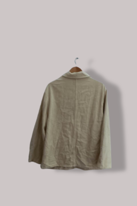  Zara Womens Organic cotton oxford large cream jacket