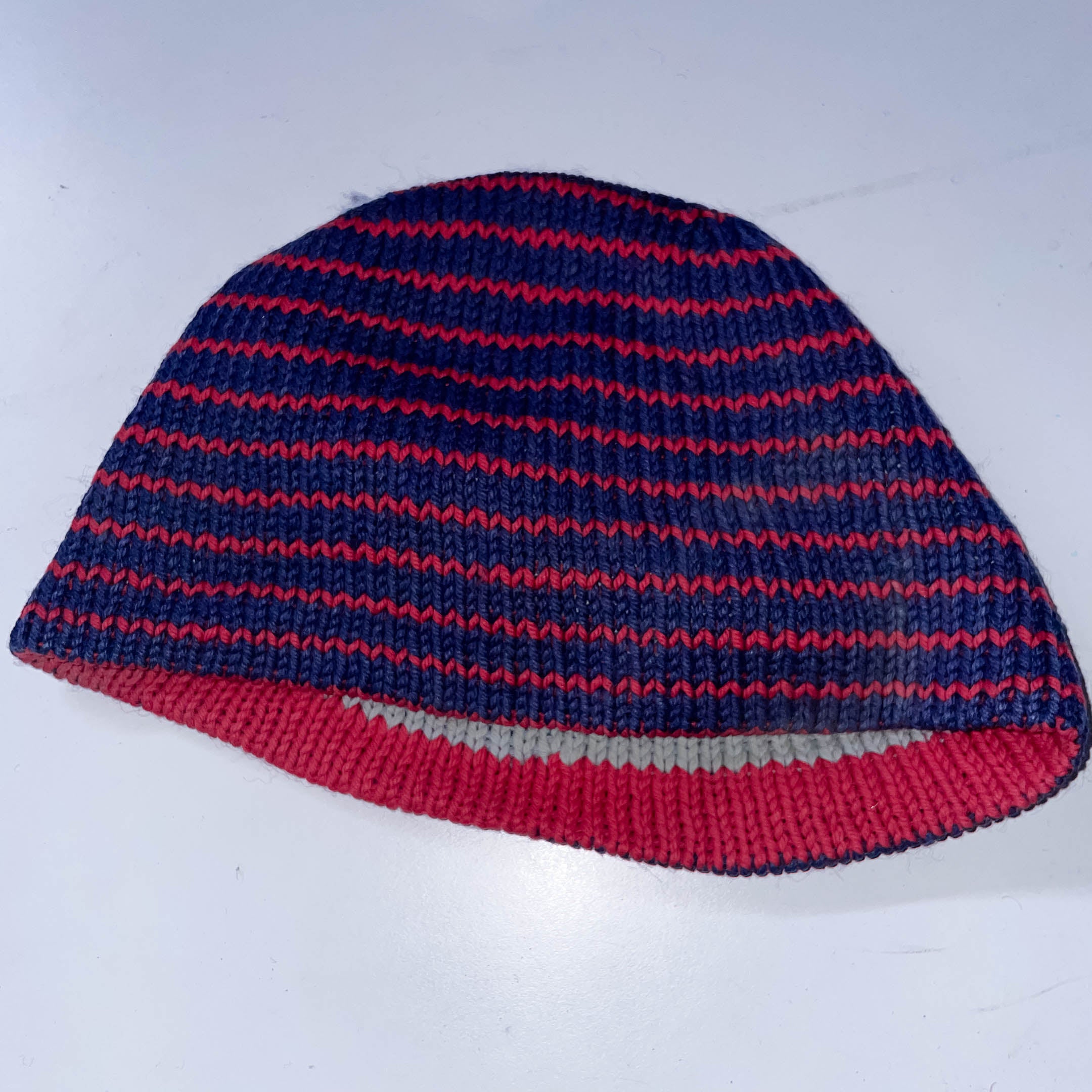 Vintage Multi stripe reversible thick material beanies