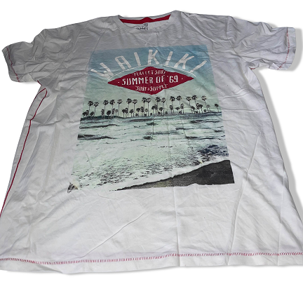 Vintage Walkiki summer surf & supply graphics mens white medium tees