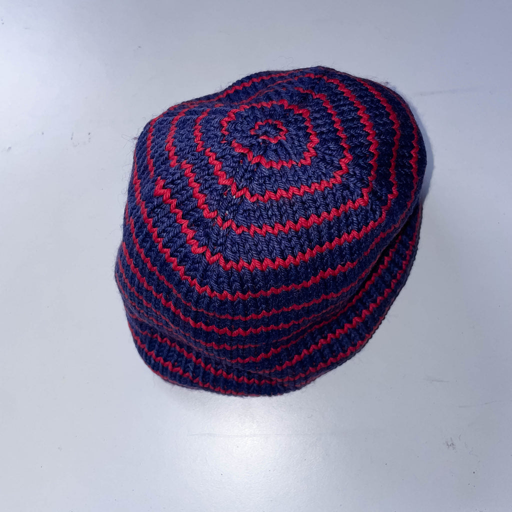 Vintage Multi stripe reversible thick material beanies