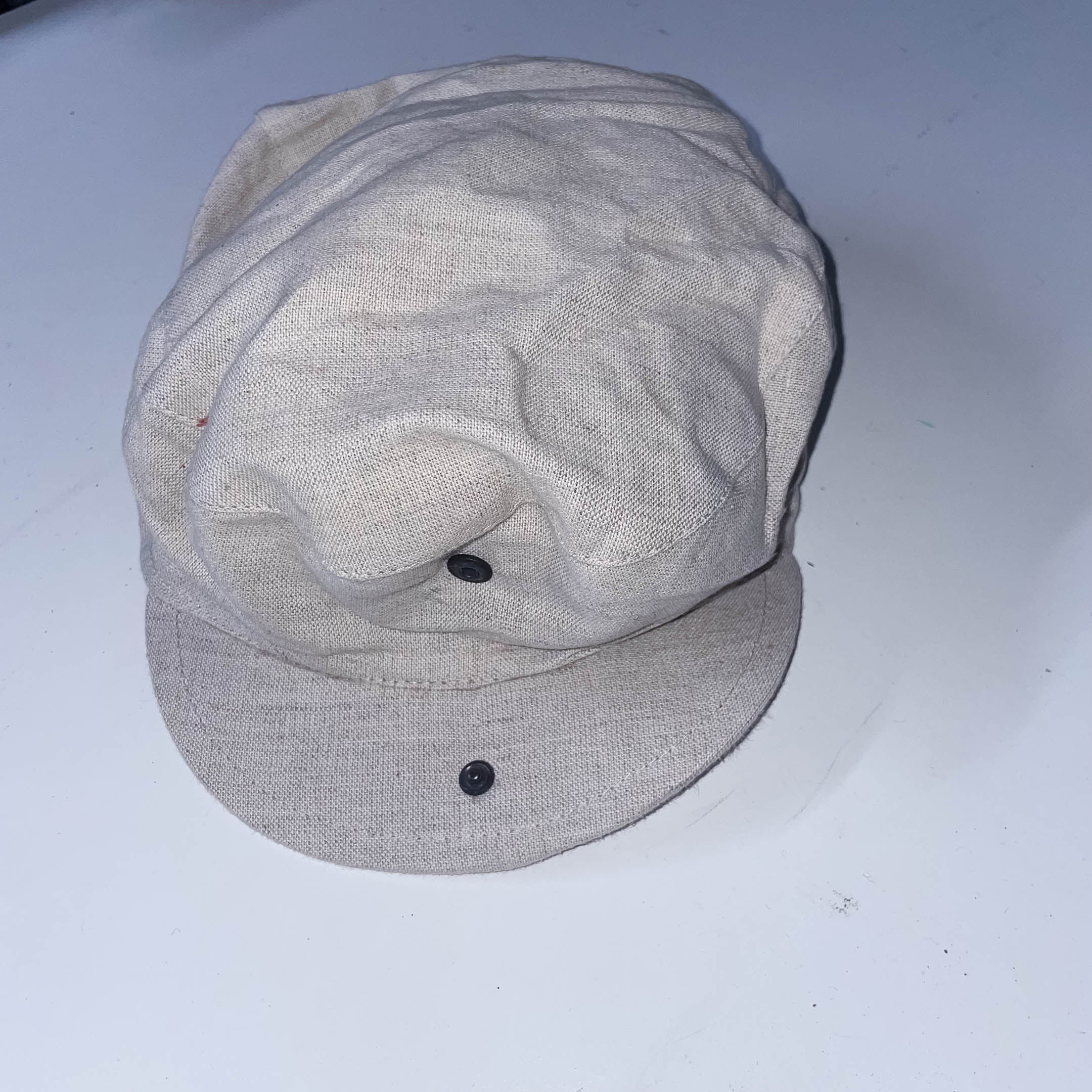 Vintage cream tweed newsboy cap
