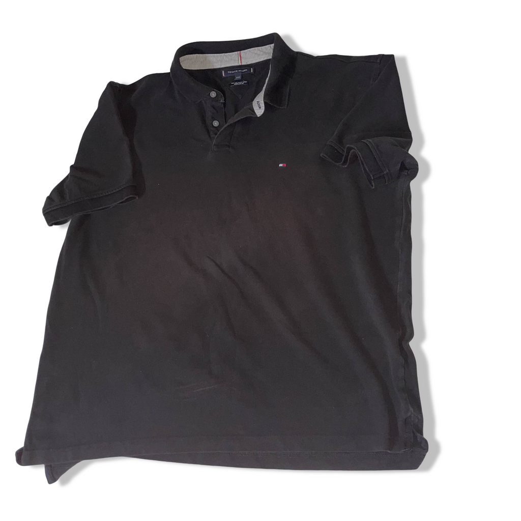 Vintage 90's Tommy Hilfiger black XXXL polo shirt | L 30 W 24| Black| SKU 3711