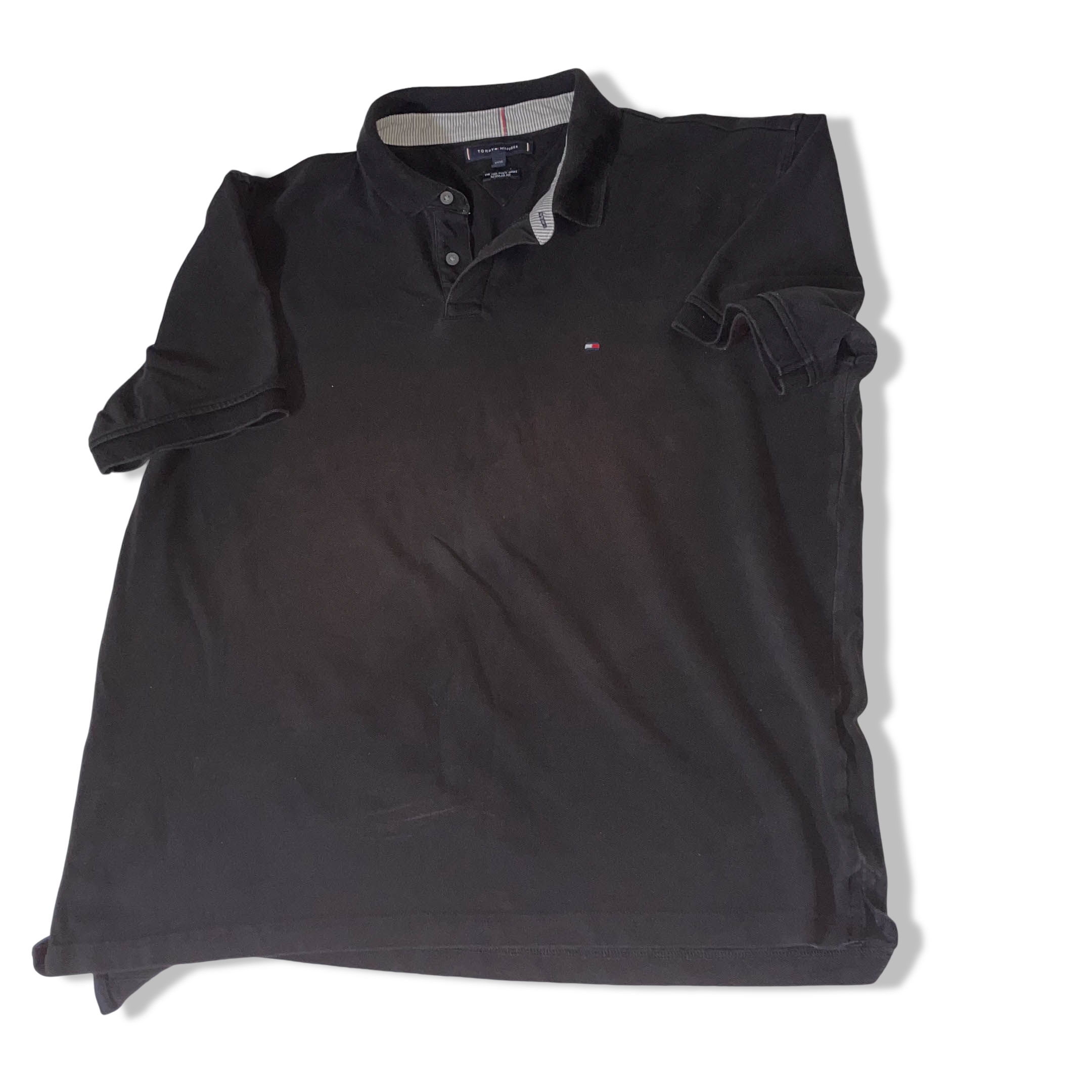 Vintage 90's Tommy Hilfiger black XXXL polo shirt | L 30 W 24| Black| SKU 3711