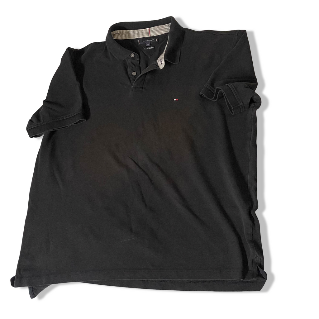 Vintage 90's Tommy Hilfiger black XXXL polo shirt | L 30 W 24| Black| SKU 3711