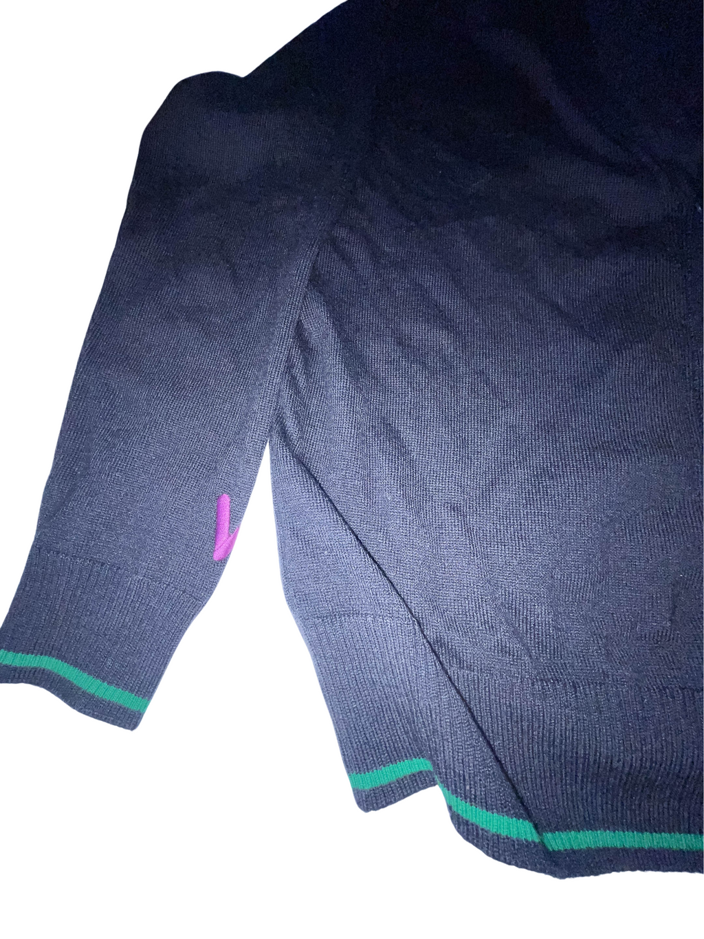 Vintage mens black small v-neck cashmere button up sweatshirt