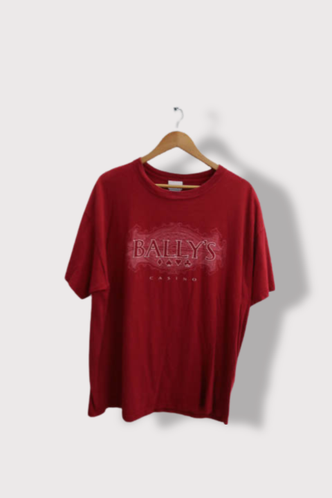 Vintage Ballys Casino Graphics red medium tees