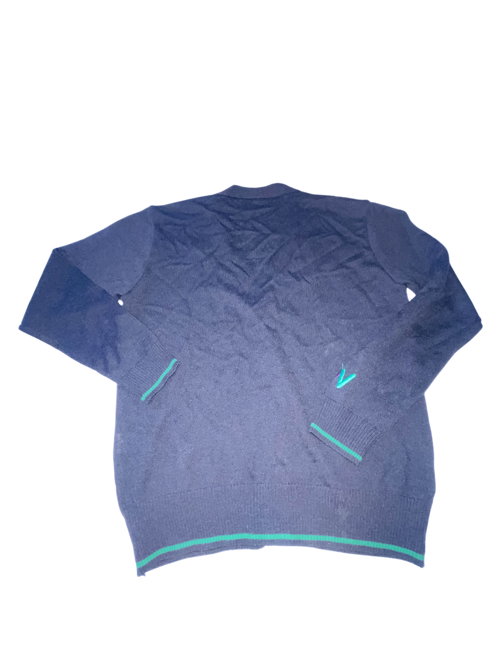 Vintage mens black small v-neck cashmere button up sweatshirt