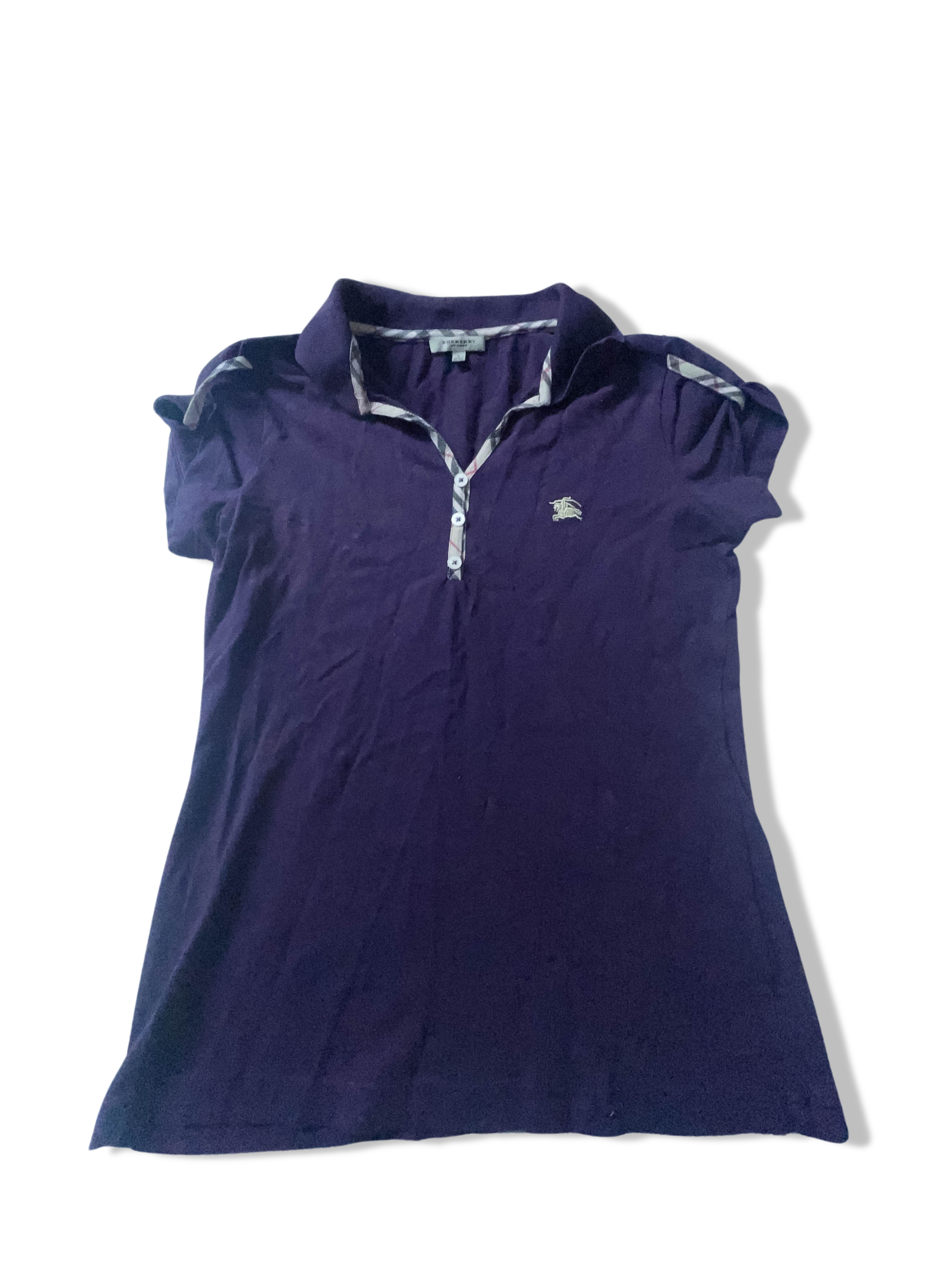 Vintage Womens Burberry London purple large polo shirt
