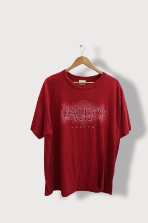 Vintage Ballys Casino Graphics red medium tees