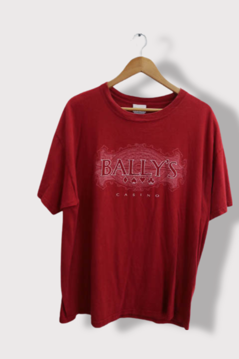 Vintage Ballys Casino Graphics red medium tees