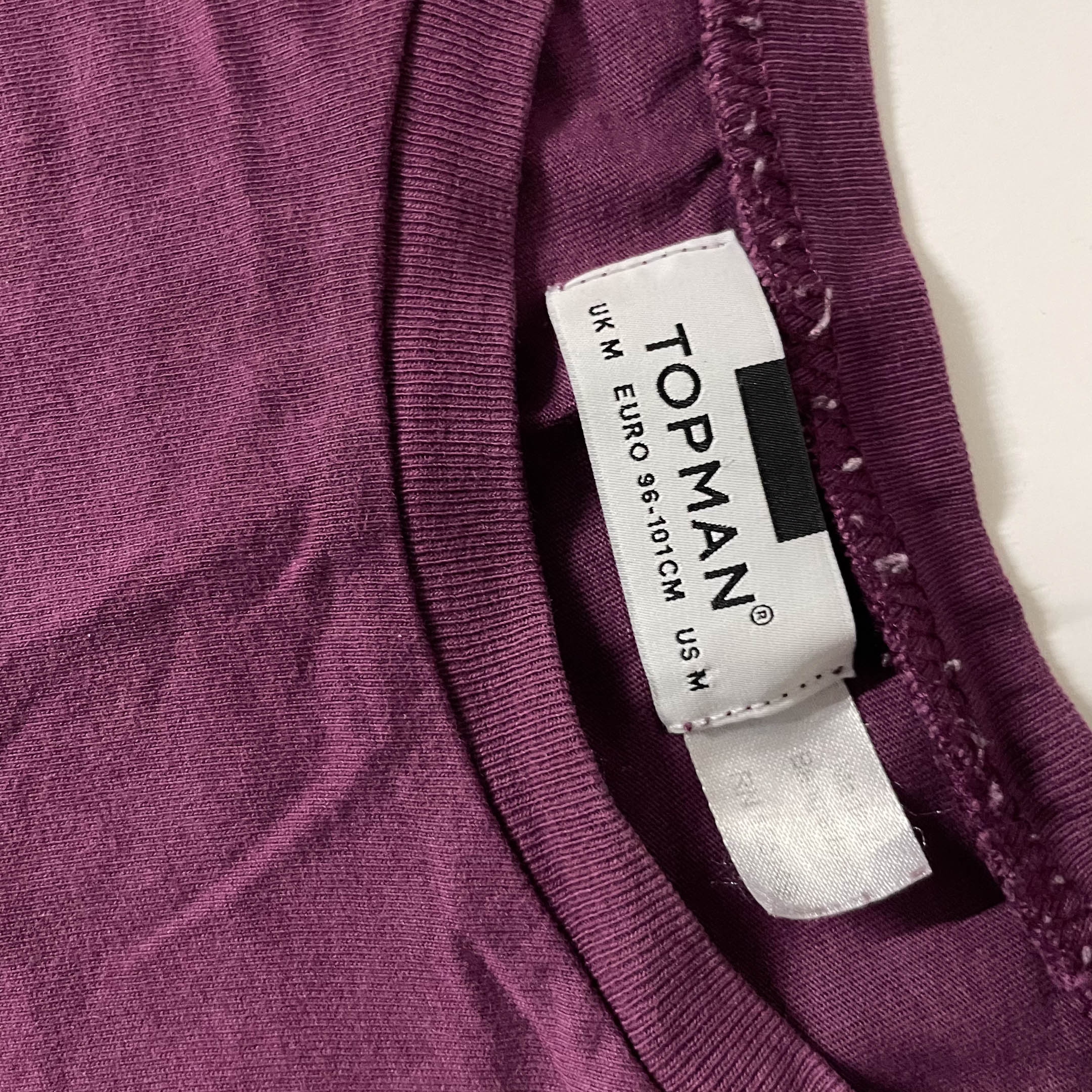 Vintage Topman medium wine regular fit short sleeve tees