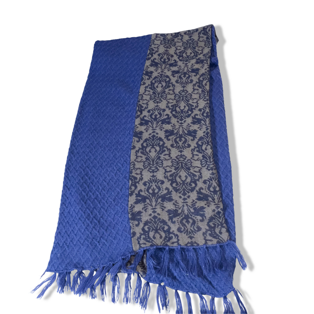 Zara Man Pashmina Paisley Royal Blue Scarf