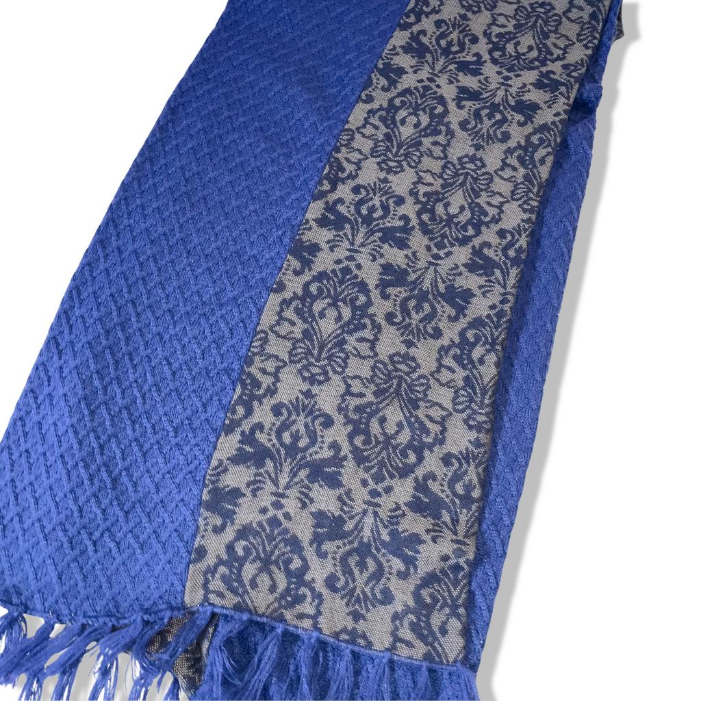 Zara Man Pashmina Paisley Royal Blue Scarf