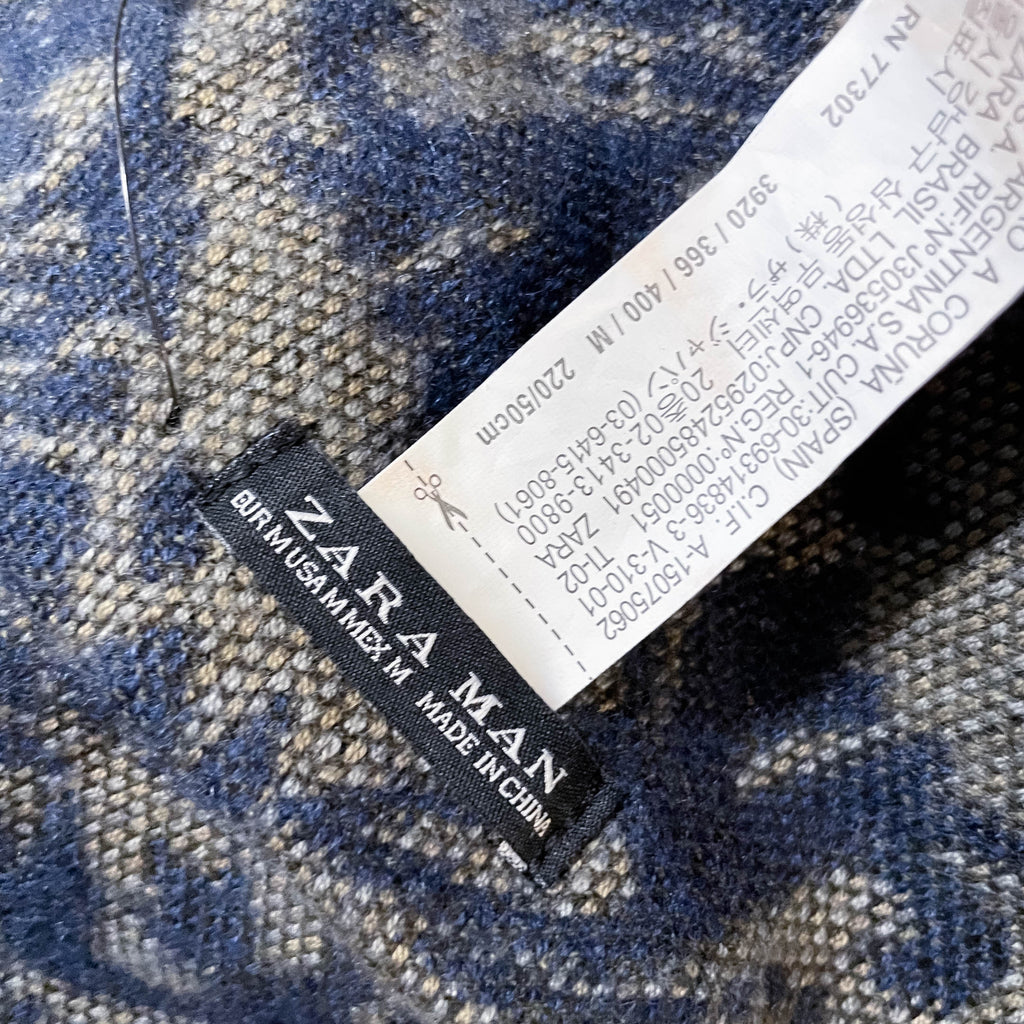 Zara Man Pashmina Paisley Royal Blue Scarf