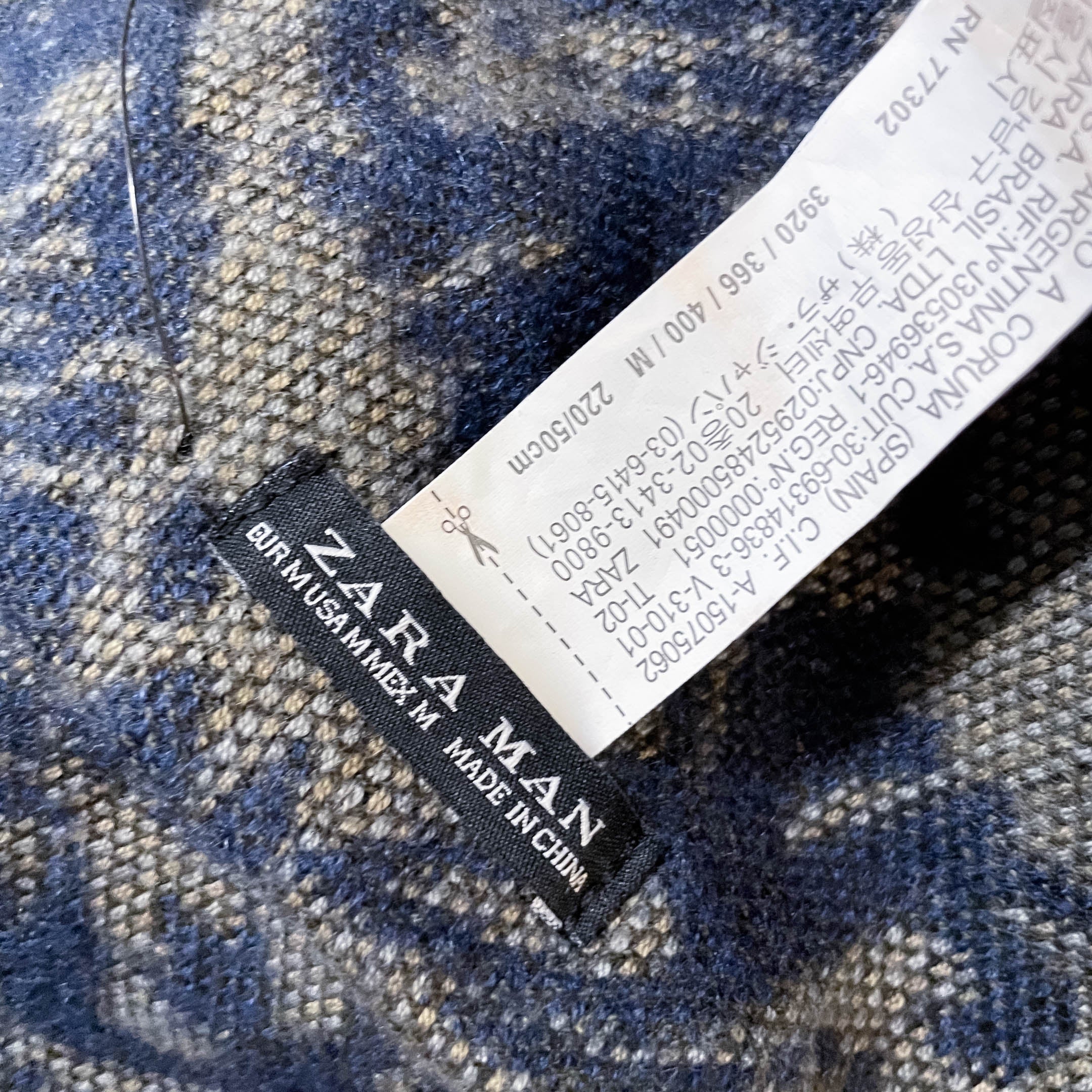 Zara Man Pashmina Paisley Royal Blue Scarf