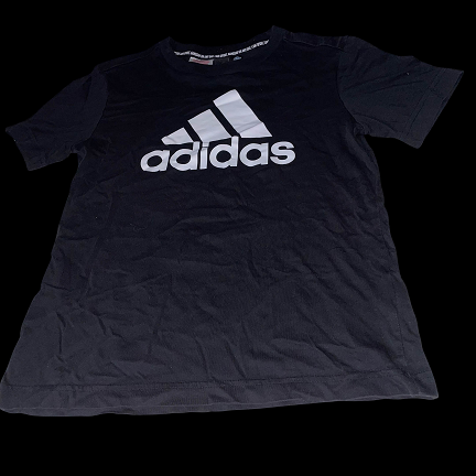 Vintage Black Adidas Big logo print small short sleeve tees