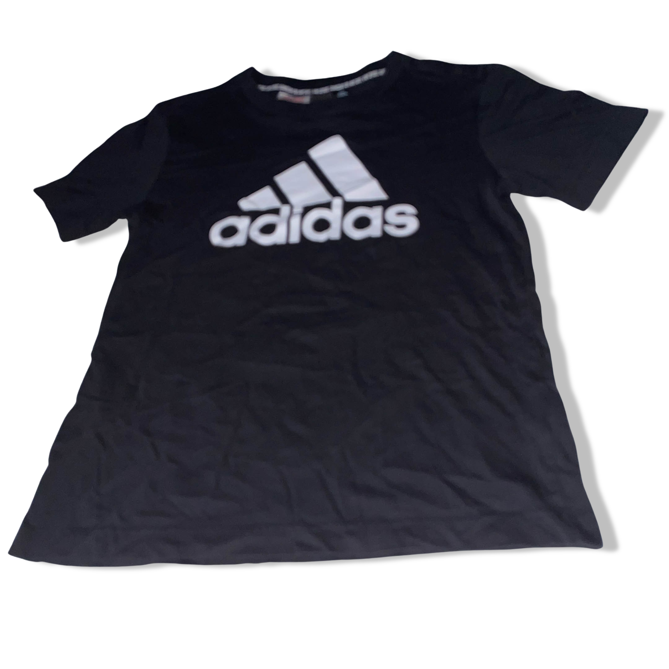 Vintage Black Adidas Big logo print small short sleeve tees