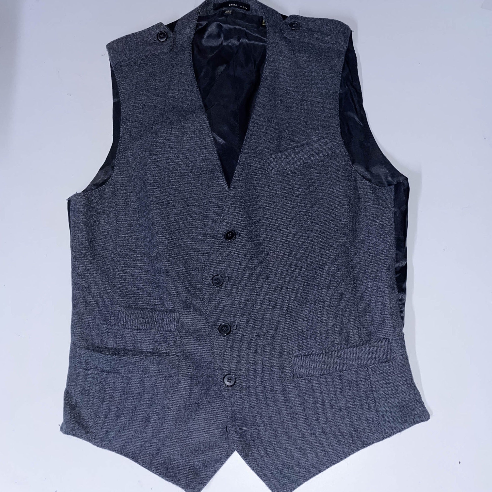 Vintage Zara Man formal suit vest grey medium jacket